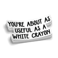 White Crayon Hard Hat Decal