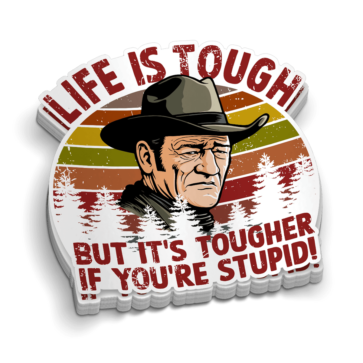 Life Is Tough Hard Hat Decal